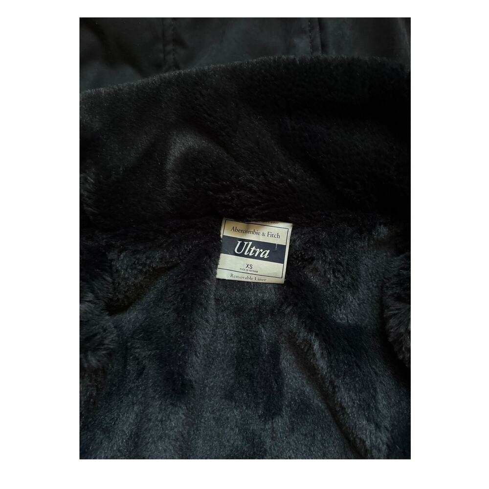 A&F Ultra Parka navy winter coat extra small faux-fur hood clinched waist 3-way - Picture 8 of 11